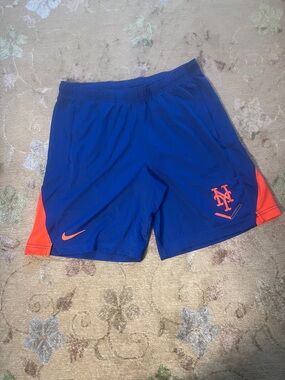Nike Royal Blue Athletic Shorts with Orange Accents